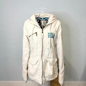 Cute vintage y2k cream billabong quilted zip-up jacket/coat